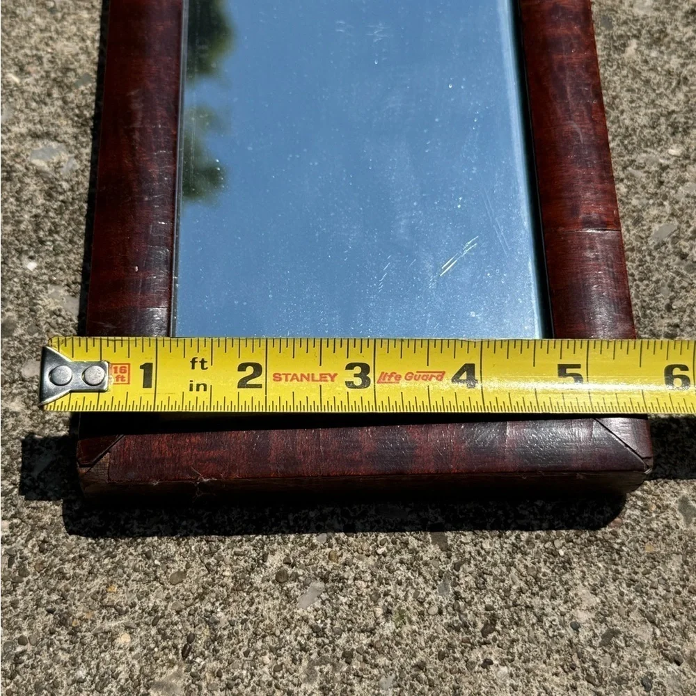 Antique Wall Mirror of Marie Antoinette in beautiful tiger's eye wooden frame